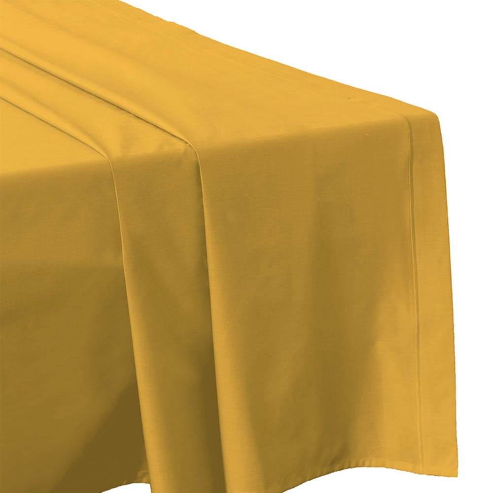 Lingorama drap plat percale 240x300 uni coton blanc