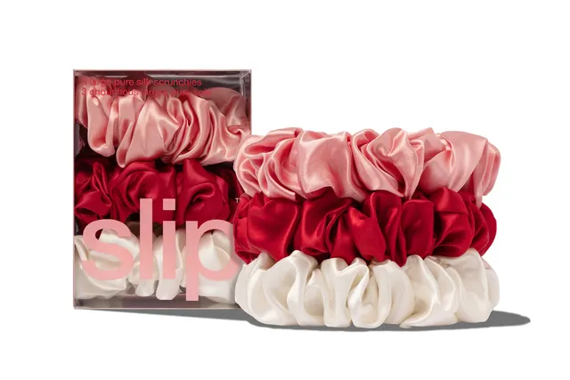 Slip Large Scrunchies Chouchou Soie Rosy Lot 3