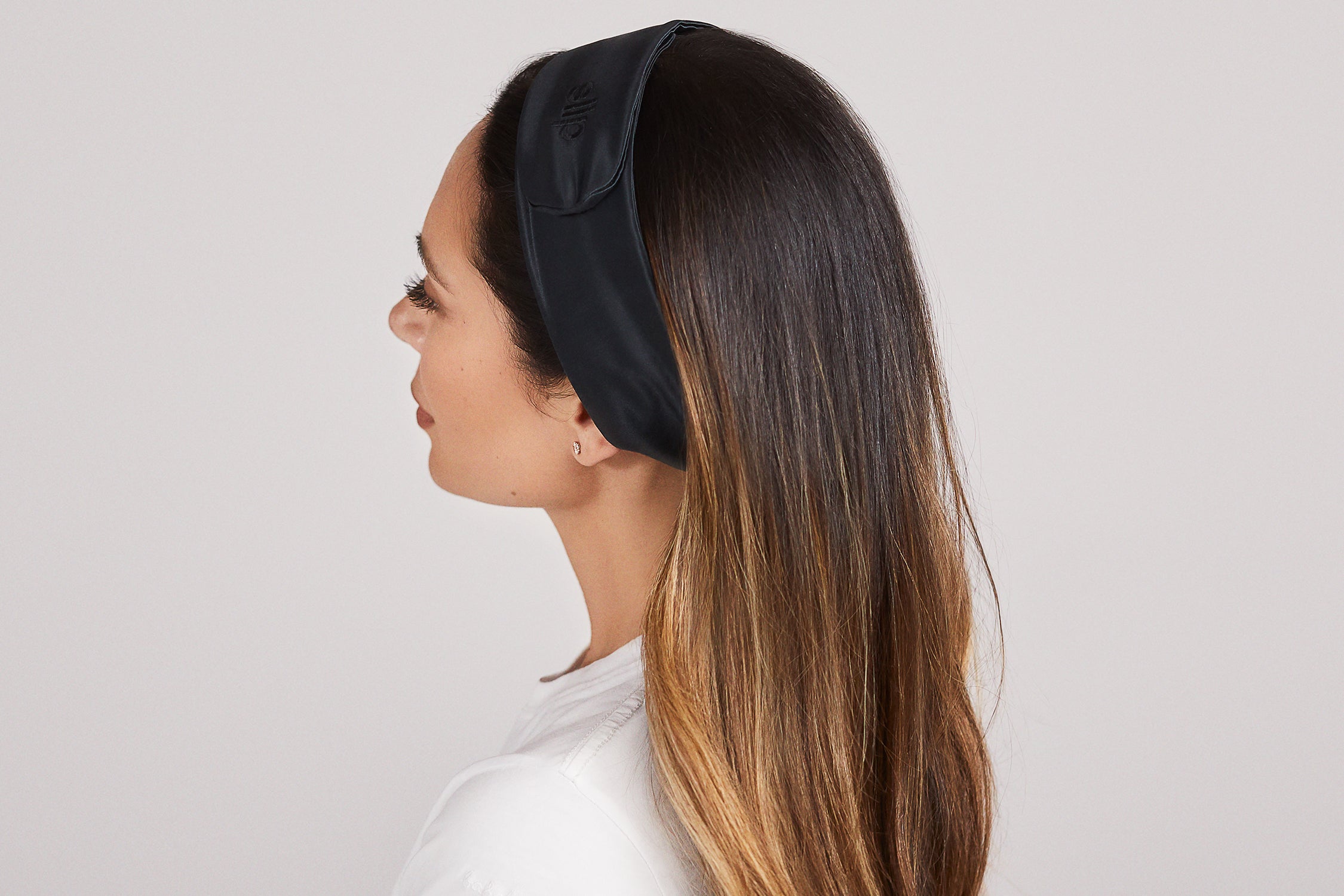 Slip Glam Band bandeau soie noir