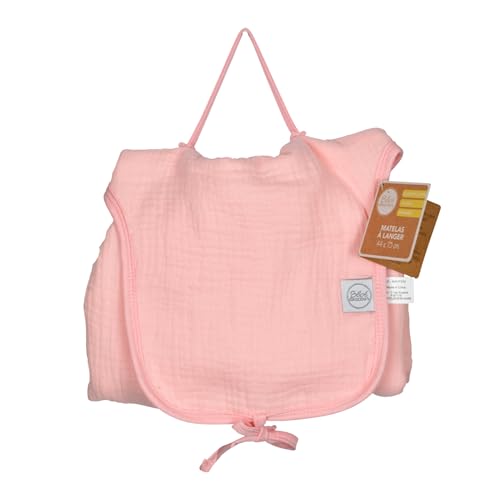 Promo Linge Matelas à Langer Nomade 44x75cm rose gaze coton
