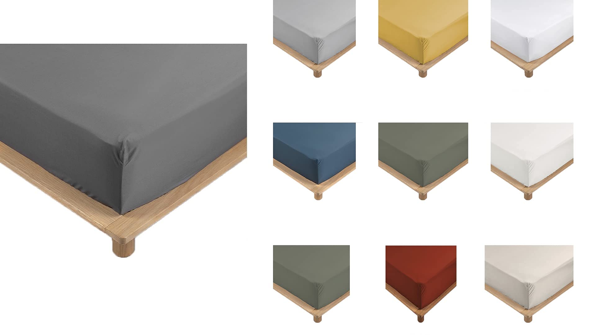 Promo Linge Draps Housse percale 90x190 drap coton anthracite