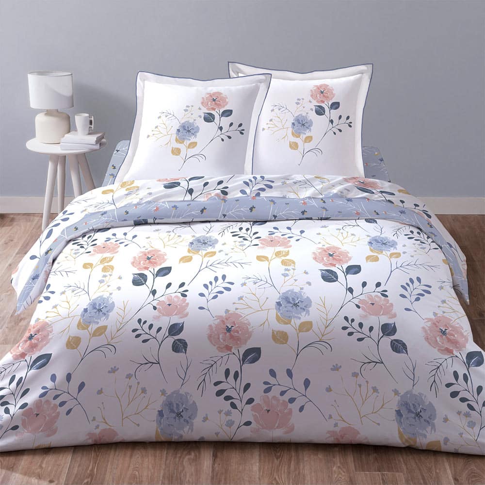 Lingorama Eglantine taie d'oreiller coton imprimée 65x65