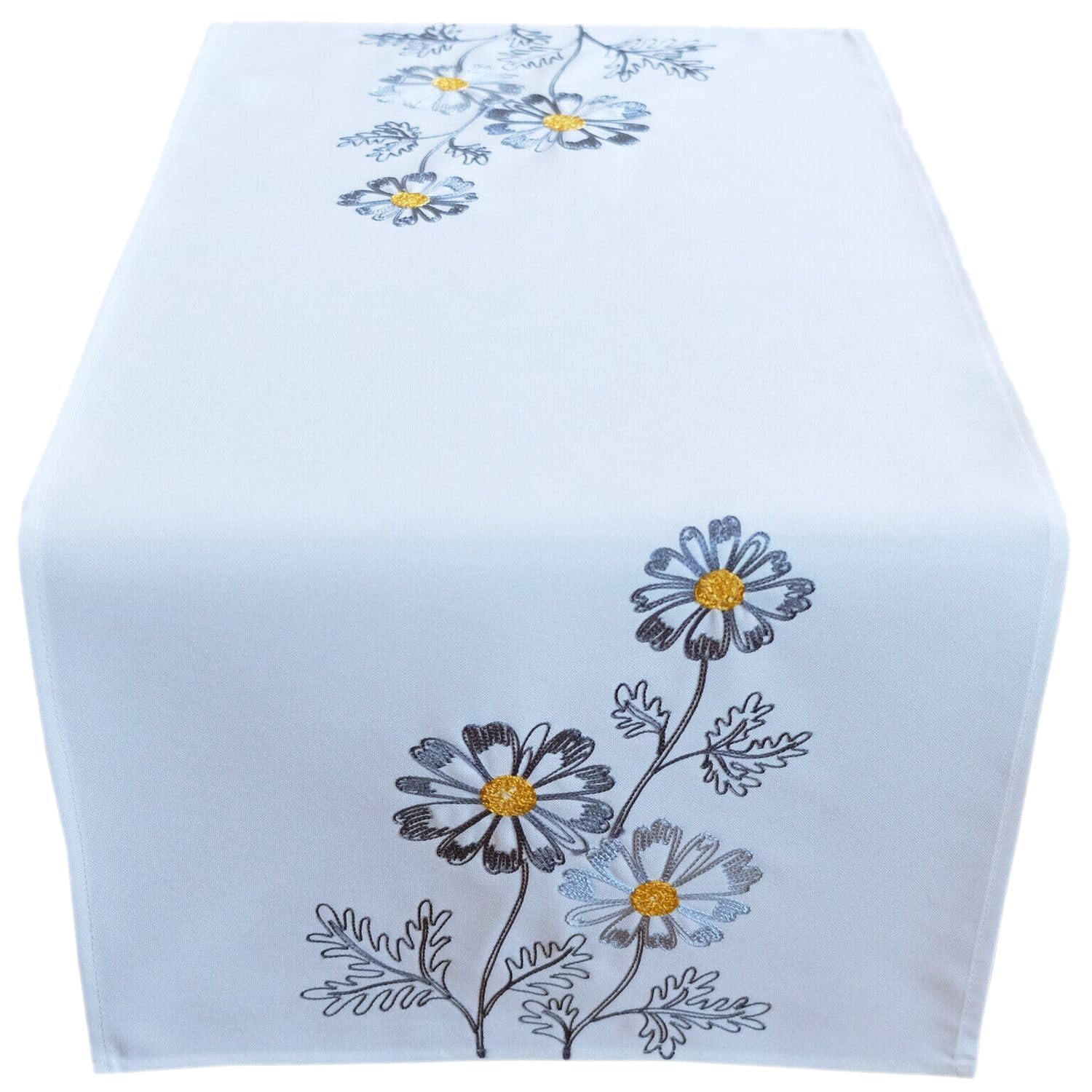 Texpot Tischläufer chemin brodé lapin écru 40x140 cm