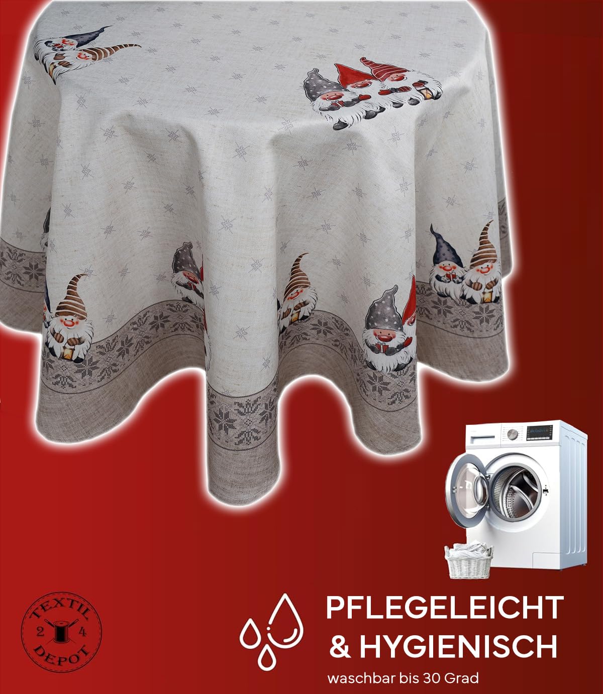 TEXPOT Tischläufer lutin chemin de table 140x40 cm Noël