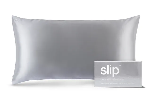 Slip King taie d'oreiller soie argent 51x91 cm