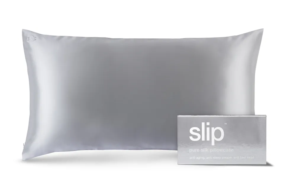 Slip King taie d'oreiller soie argent 51x91 cm