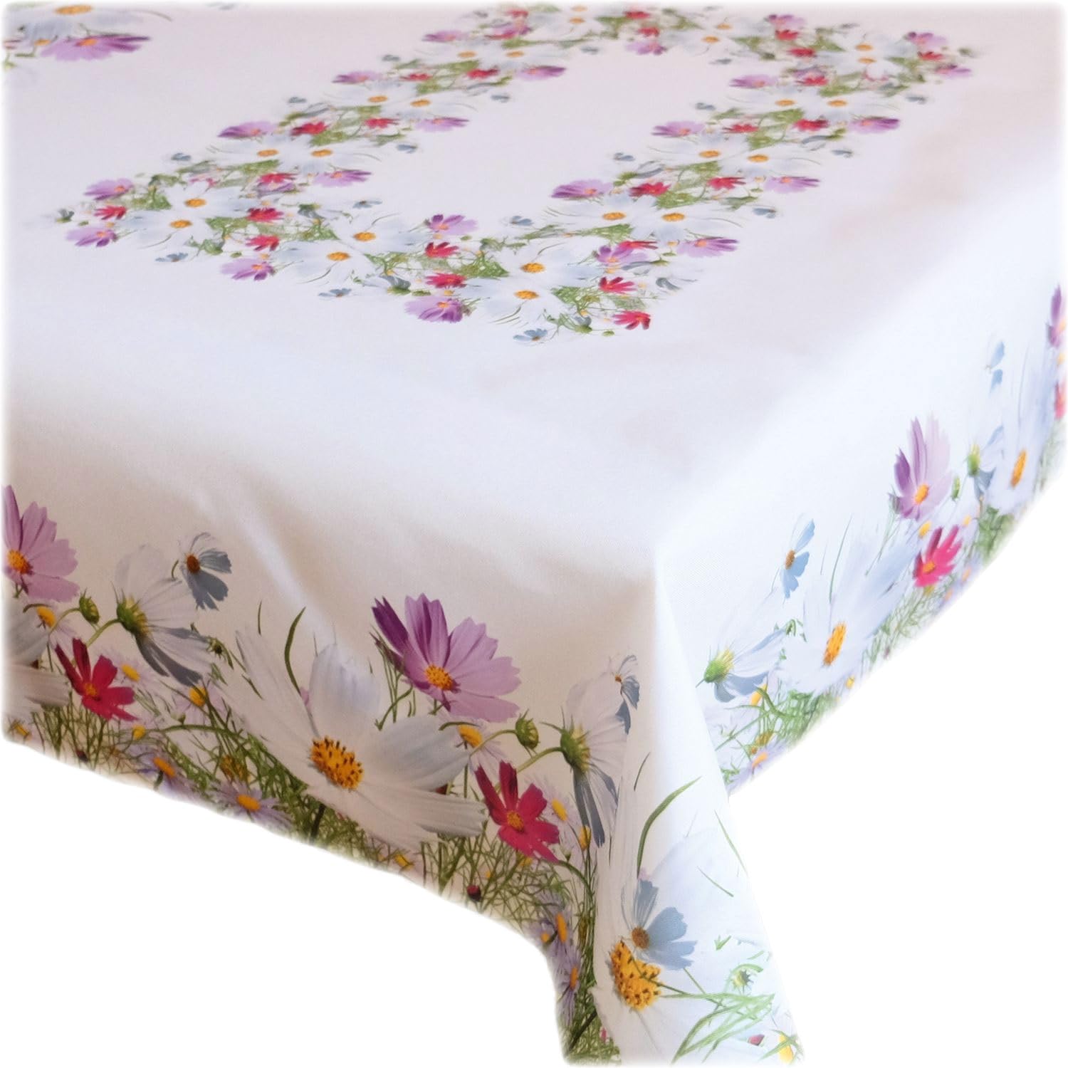 TEXPOT Prairie Fleurie 40x140 chemin de table blanc fleurs