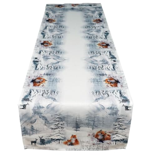 TEXPOT Tischdecken renard nappe 85x85 cm Noël hiver