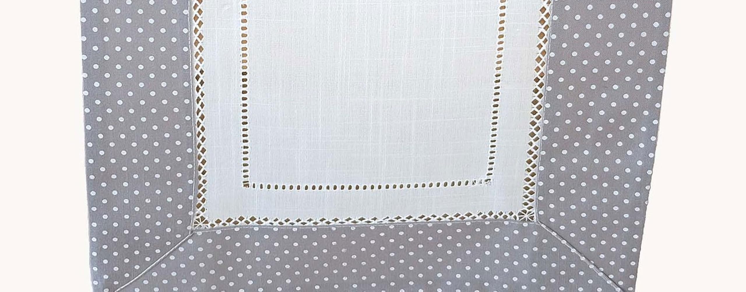 TEXPOT Tischdecken nappe 85x85 pois gris aspect lin