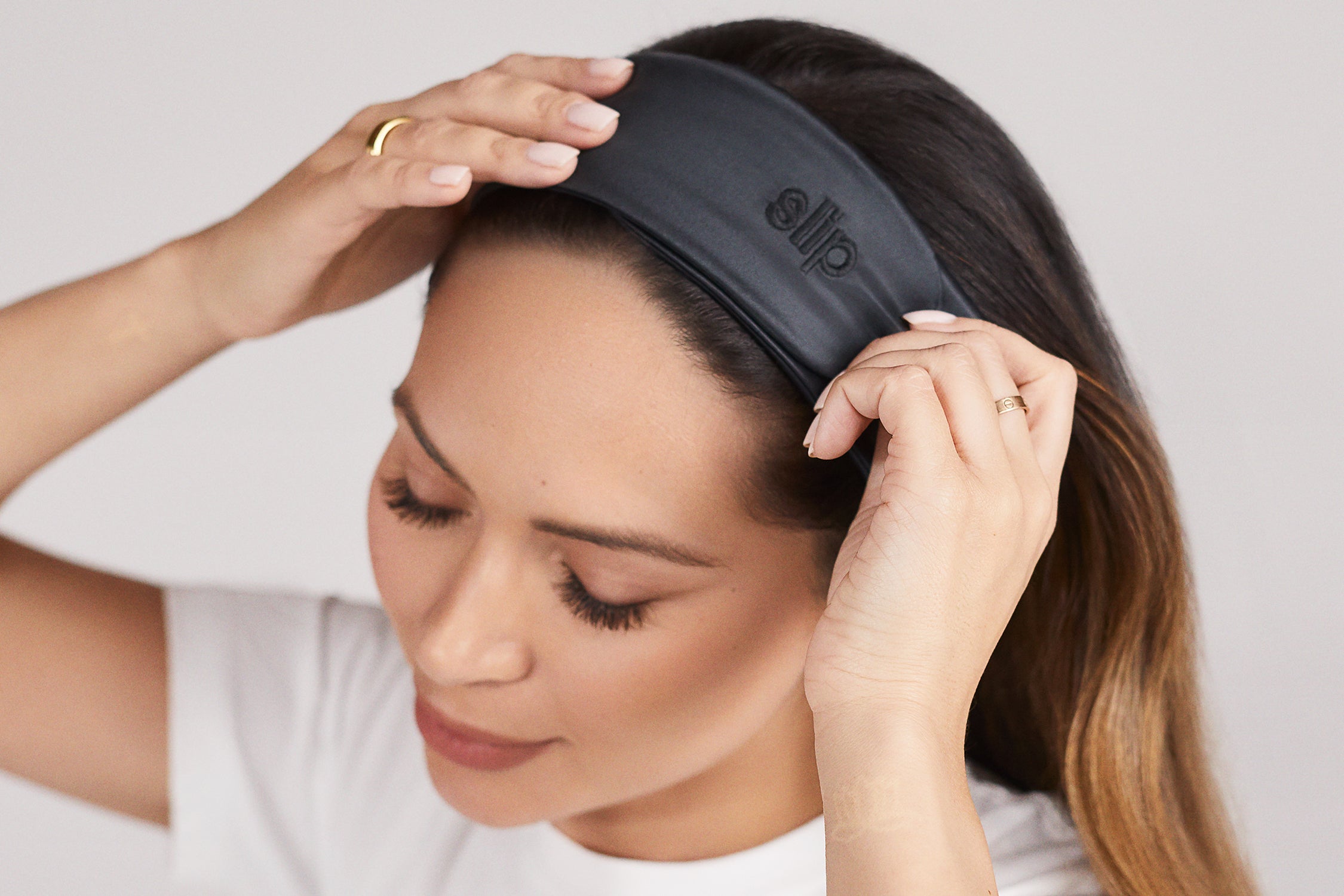 Slip Glam Band bandeau soie noir