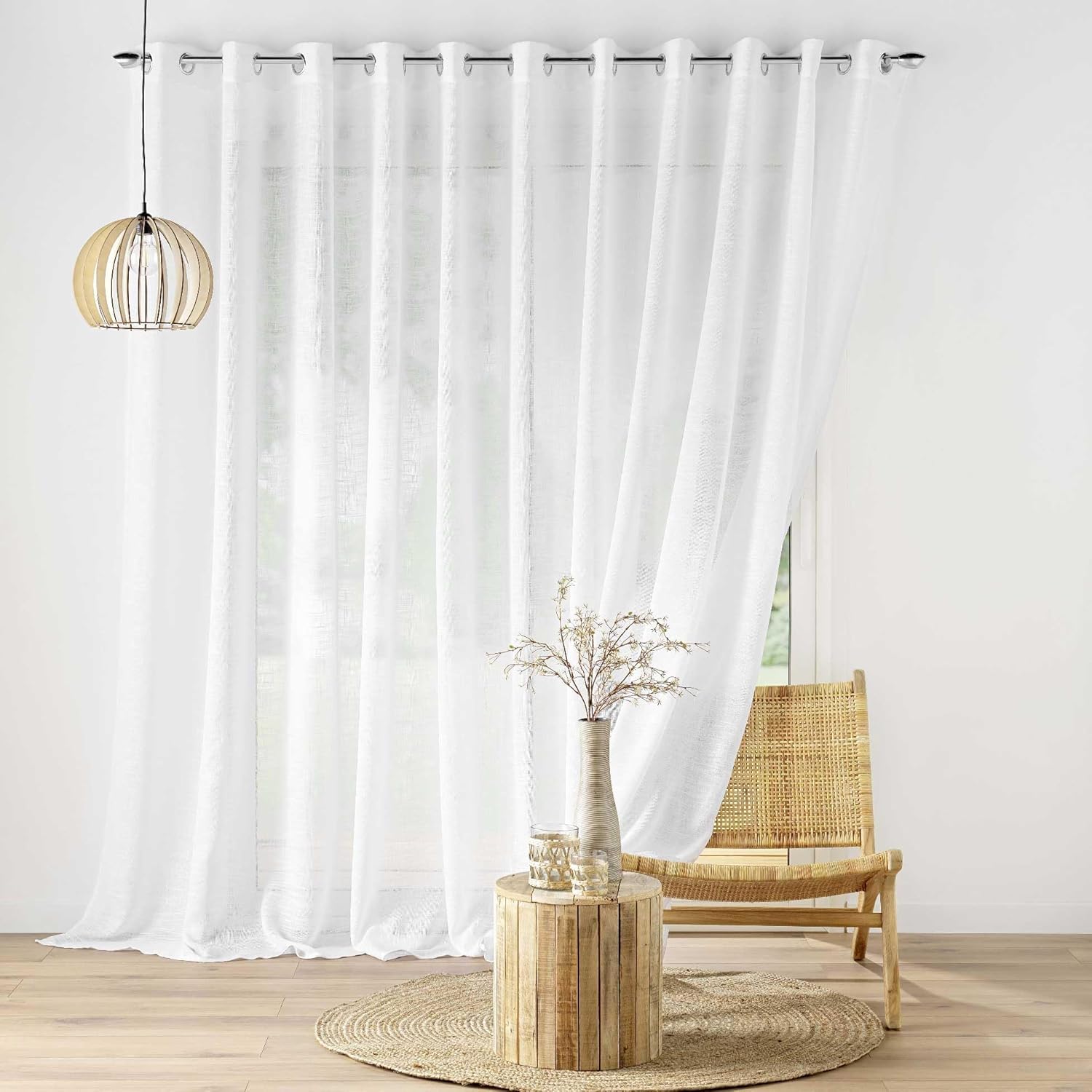 Promo Linge Carlin voilage à oeillets 400x240 cm naturel