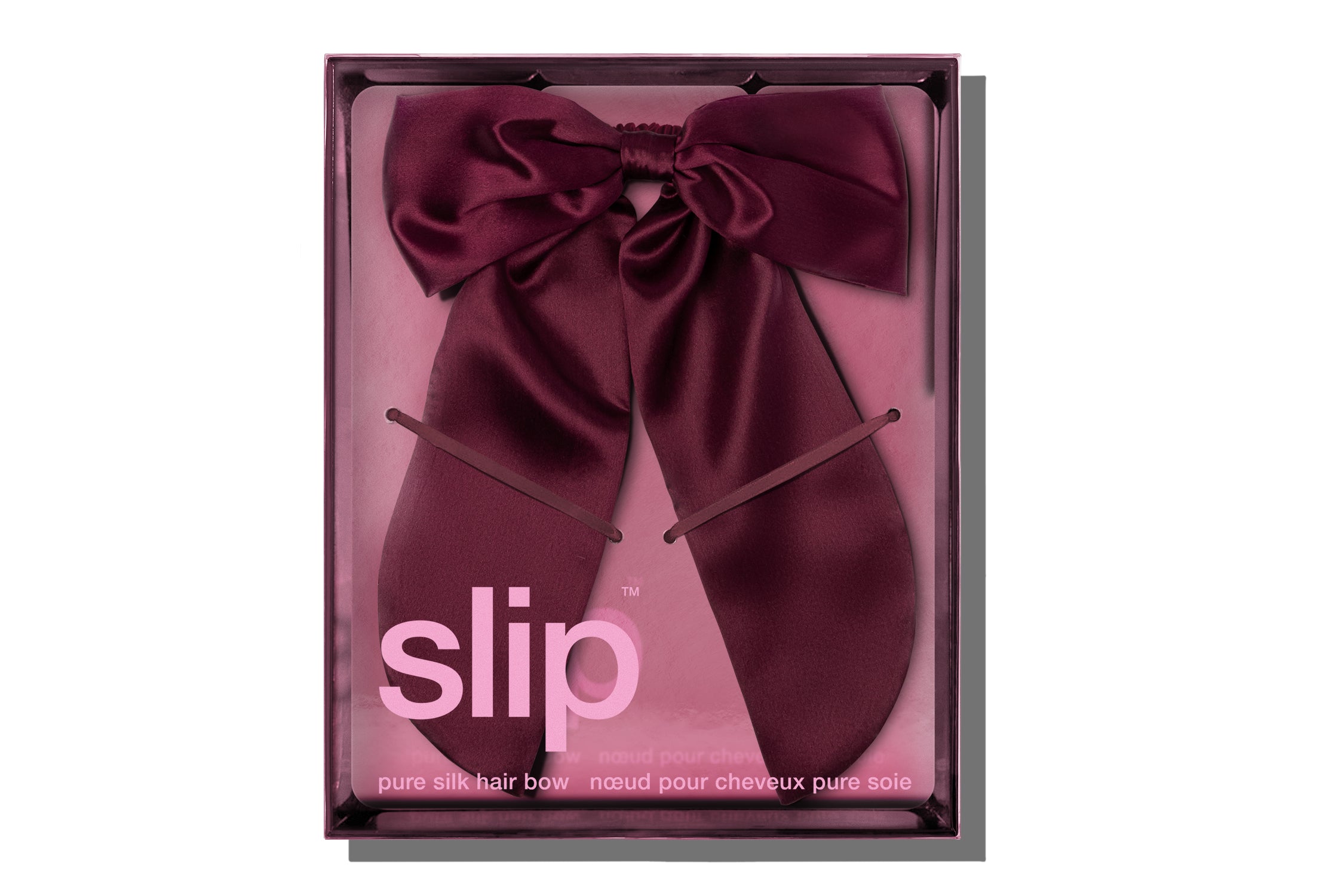 Slip Hair Bow Noeud Cheveux Soie Rouge Crimson