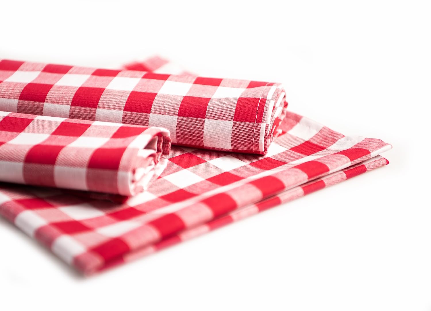 TEXPOT Platzsets set de table coton rouge blanc 33x45 lot 4
