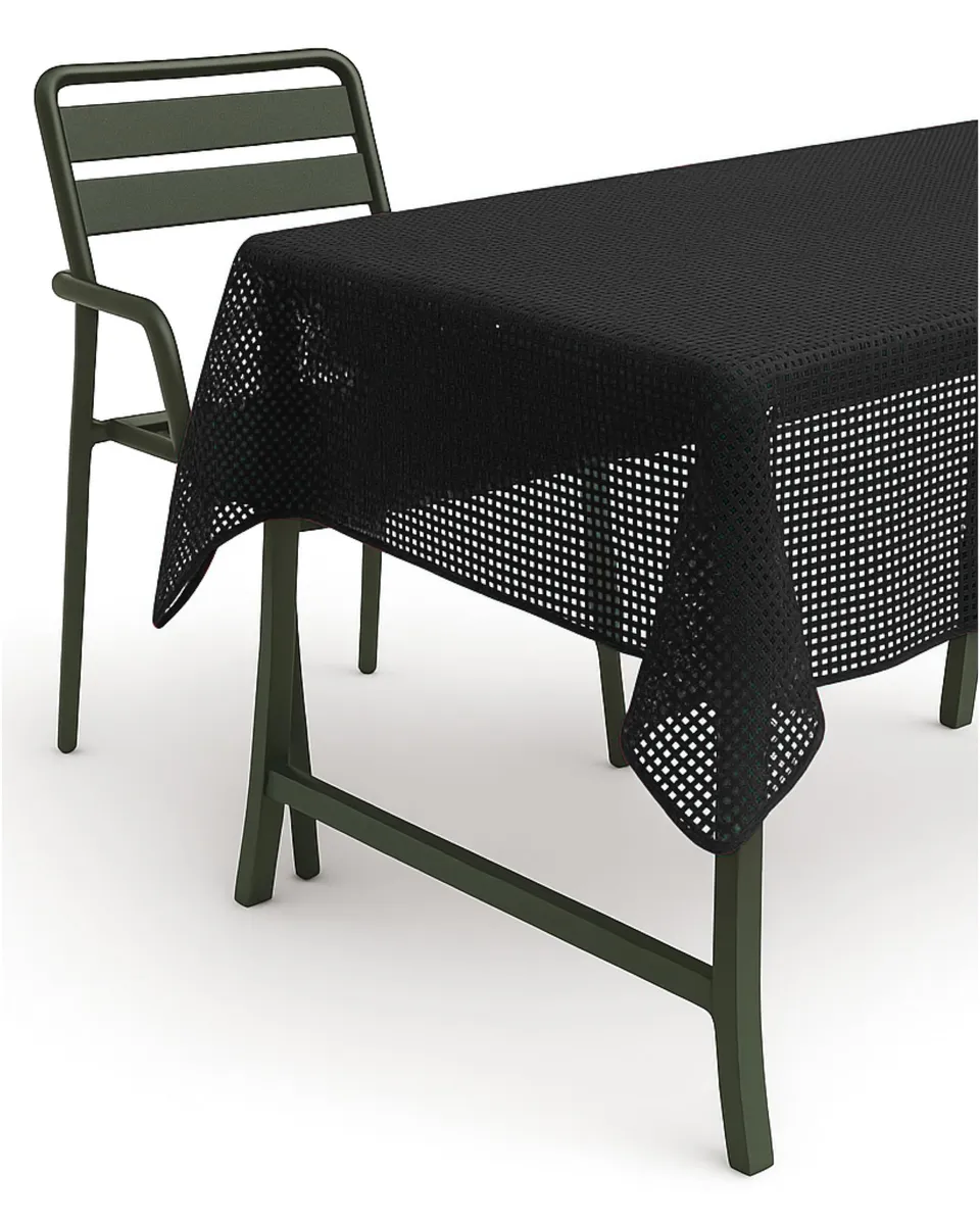 TEXPOT Gartentischdecken nappe ovale 160x220 cm noir PVC