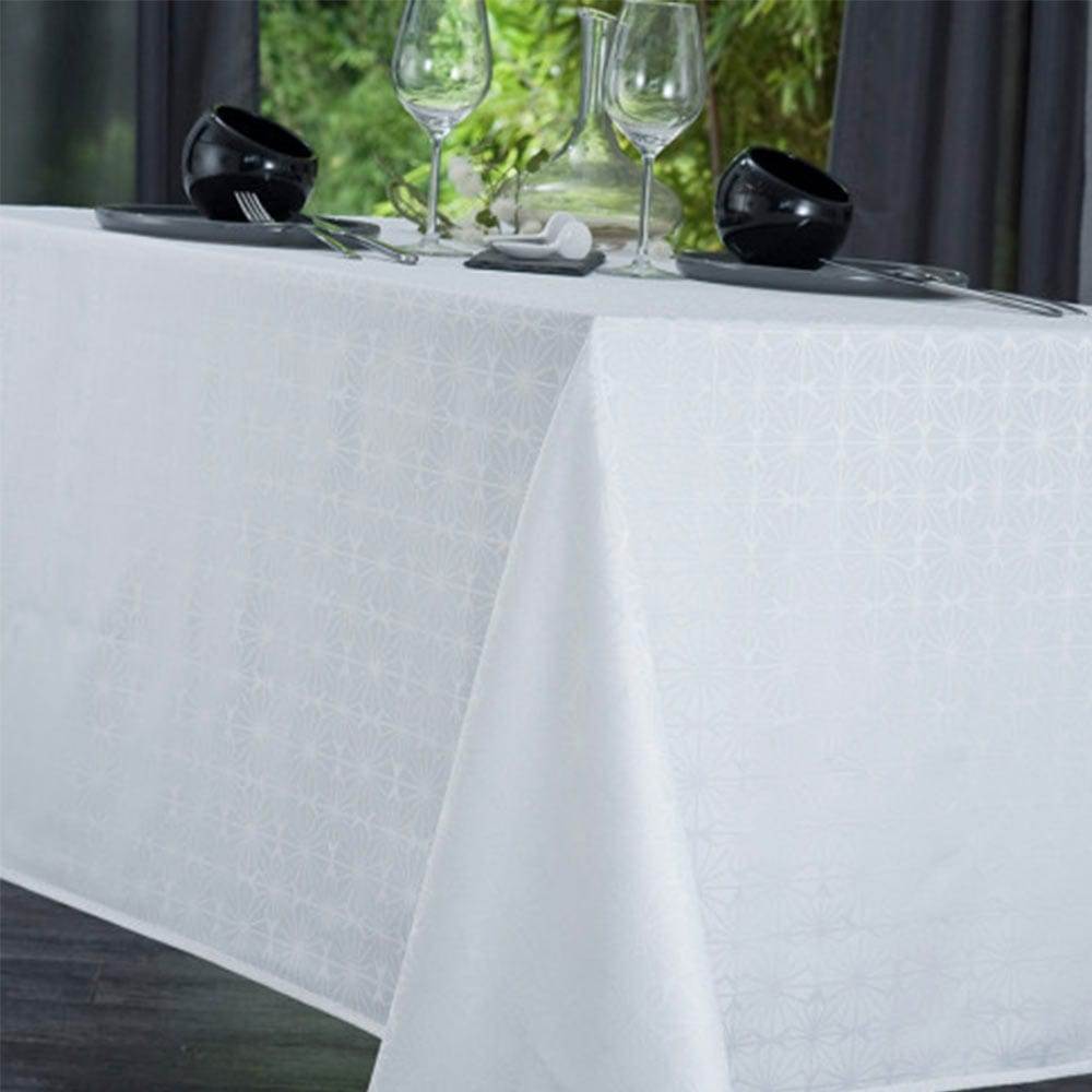 Lingorama Venezia nappe rectangle blanc polyester anti-tache
