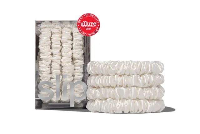 Slip Skinny Scrunchies White chouchou soie lot 4