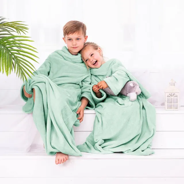 TEXPOT Kuscheldecken plaid enfant vert clair 90x105 cm