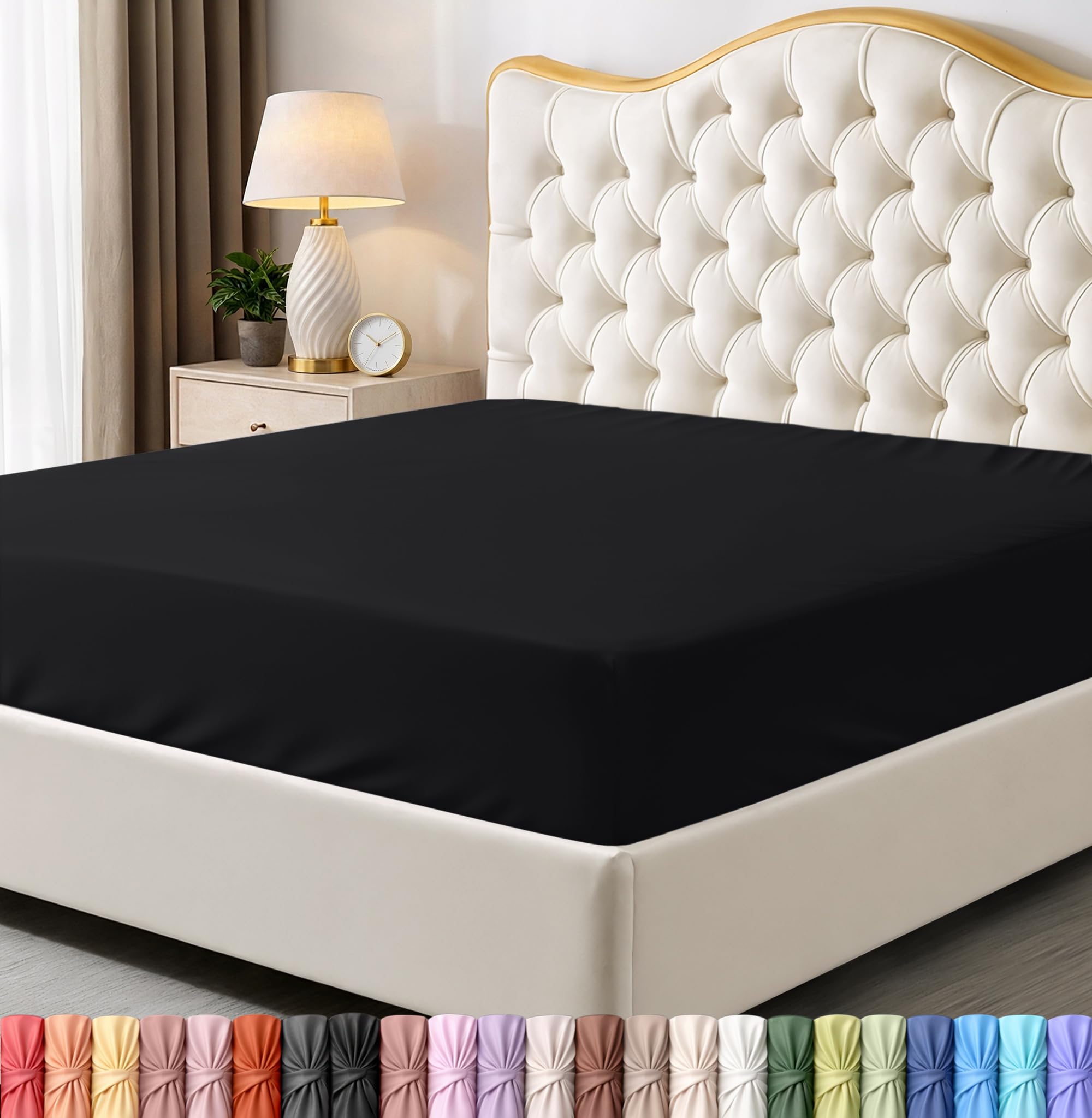 Utopia Bedding Bed Sheets Drap-Housse Microfibre Blanc Bonnet Profond