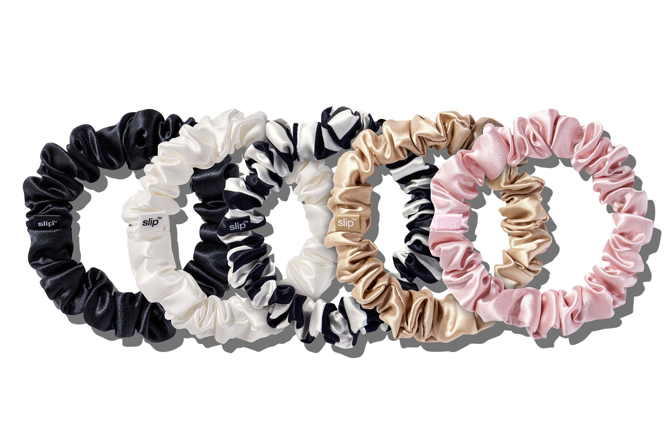 Slip Midi Scrunchies chouchou soie multi 5 pièces