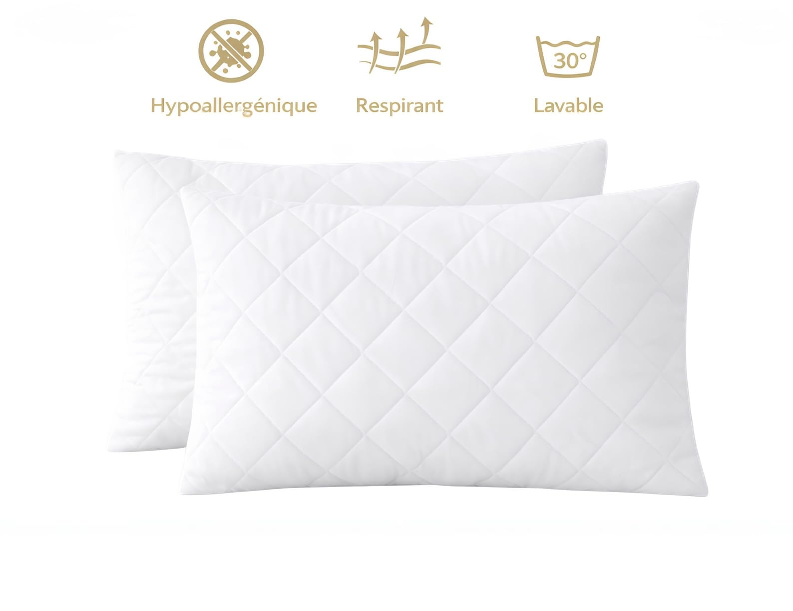 PROMO LINGE oreiller mémoire de forme 50x70 lot 2