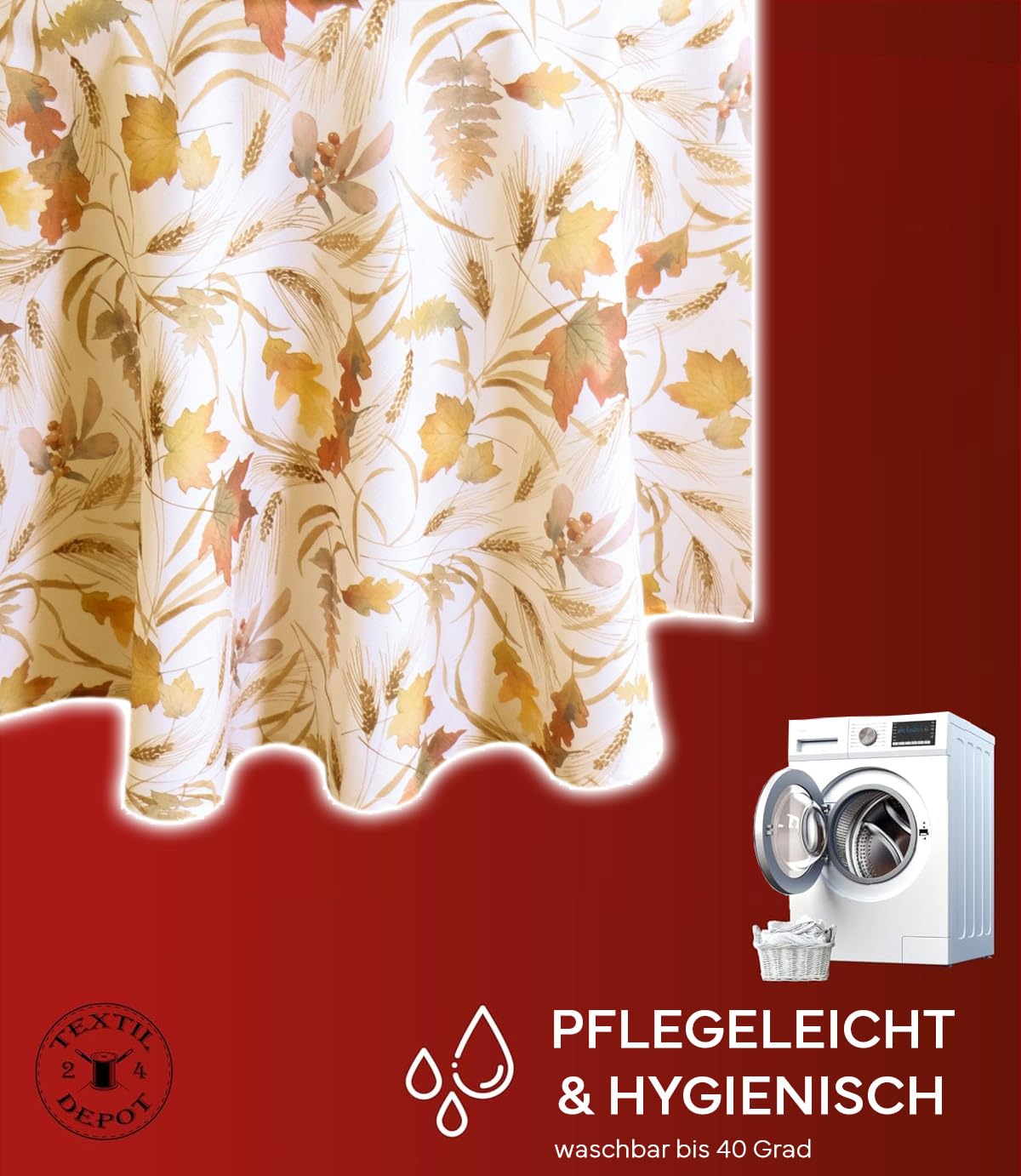 TEXPOT Tischdecken nappe ronde 150 cm beige feuilles automne