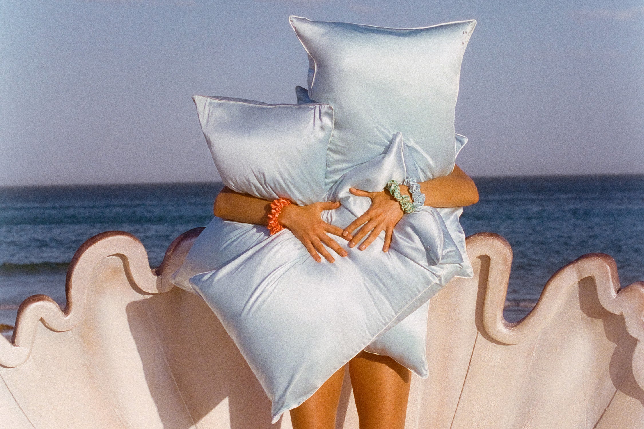 Slip Queen Zippered Pillowcase taie oreiller soie Seabreeze 51x76