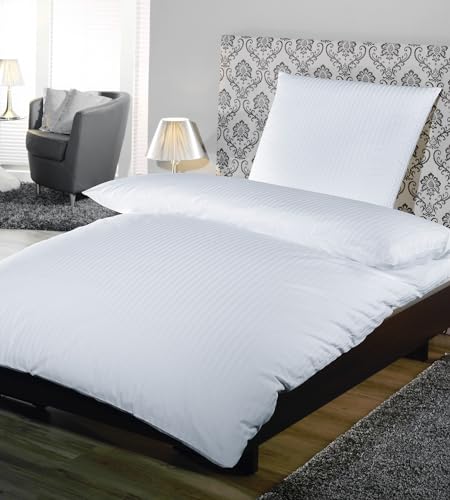 Texpot Bettwäsche housse de couette 160x230 blanc coton 20 mm