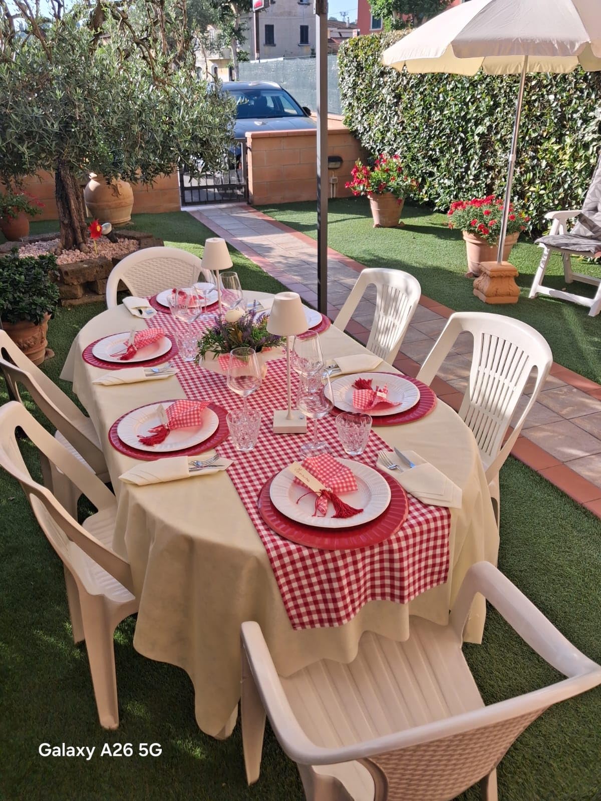 Texpot Tischläufer chemin de table 40x200 cm carreaux rouge