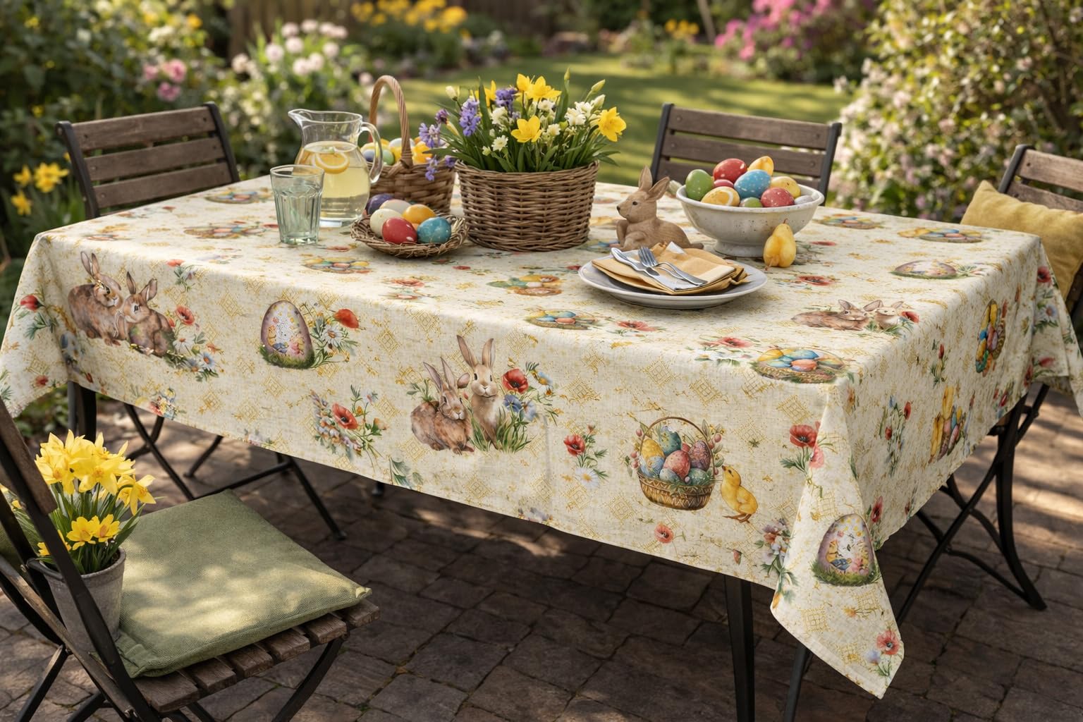 TEXPOT Gartentischdecken Pâques toile cirée 340x140 cm PVC
