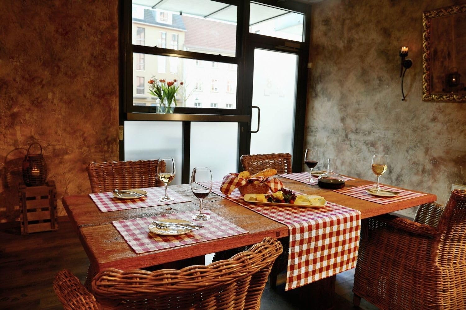 TEXPOT Servietten serviette coton chili 50x50 lot 6 carreaux