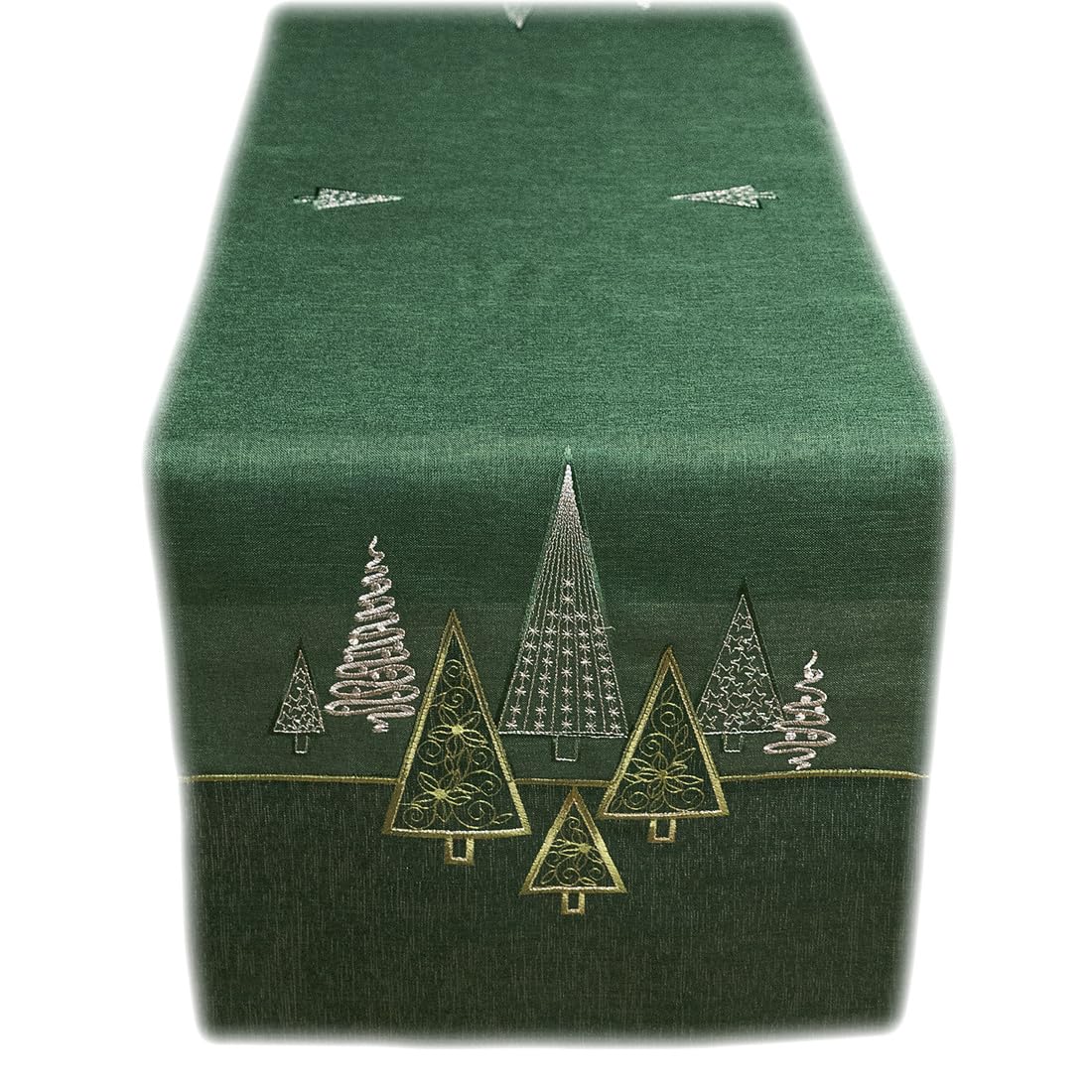 TEXPOT Tischläufer chemin de table 40x140 vert foncé sapins Noël