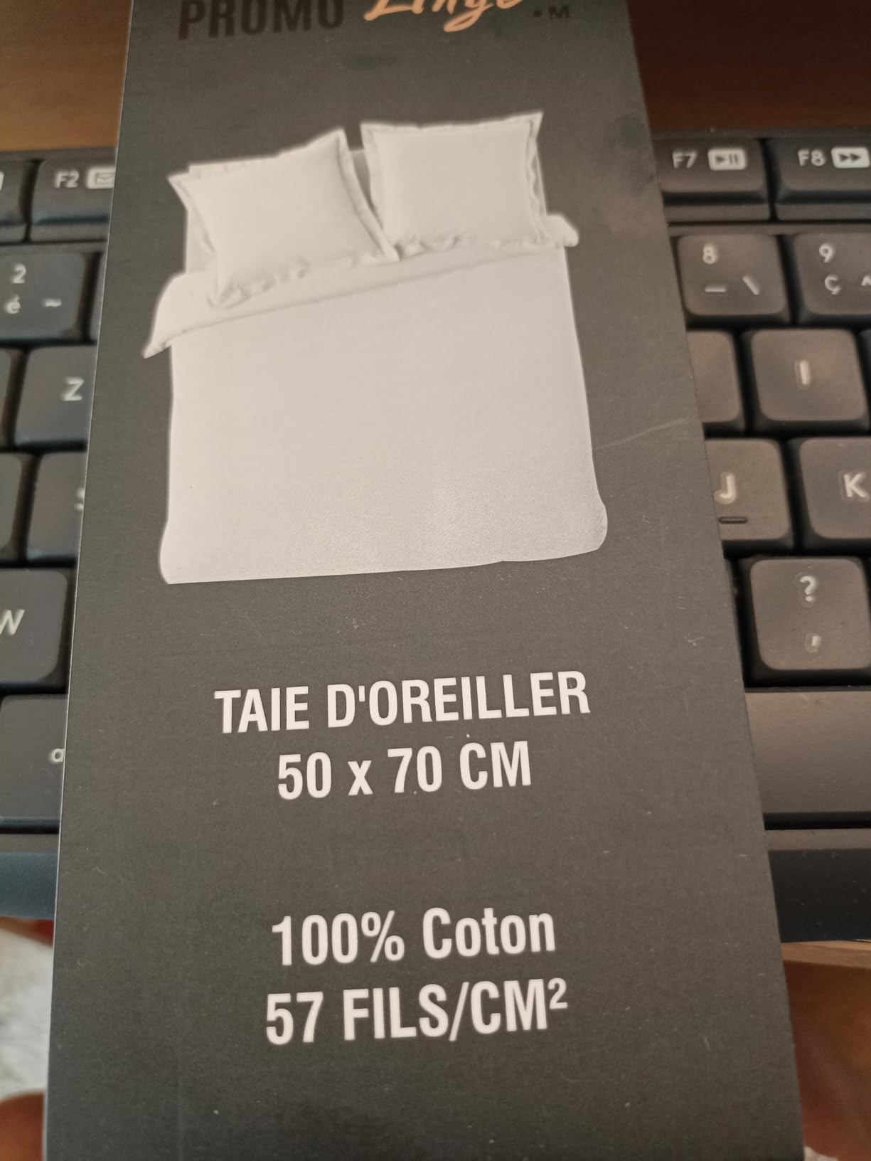 Promo Linge Taies d'oreiller Percale Anthracite 50x70 Lot 2