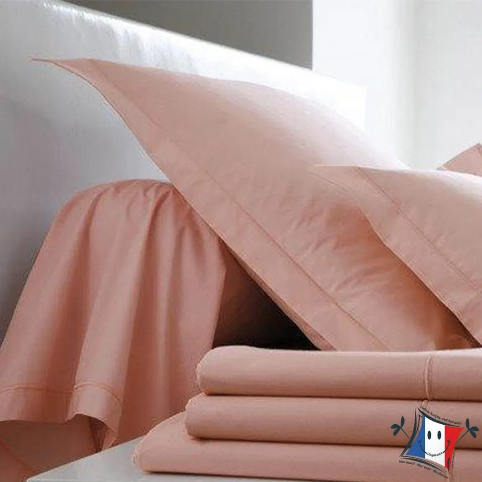 Lingorama Linge de lit Drap plat percale coton 240x300 uni blanc