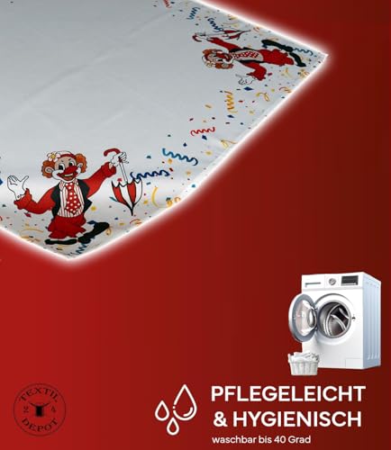 TEXPOT Tischläufer Chemin de table clown 40x90 cm blanc