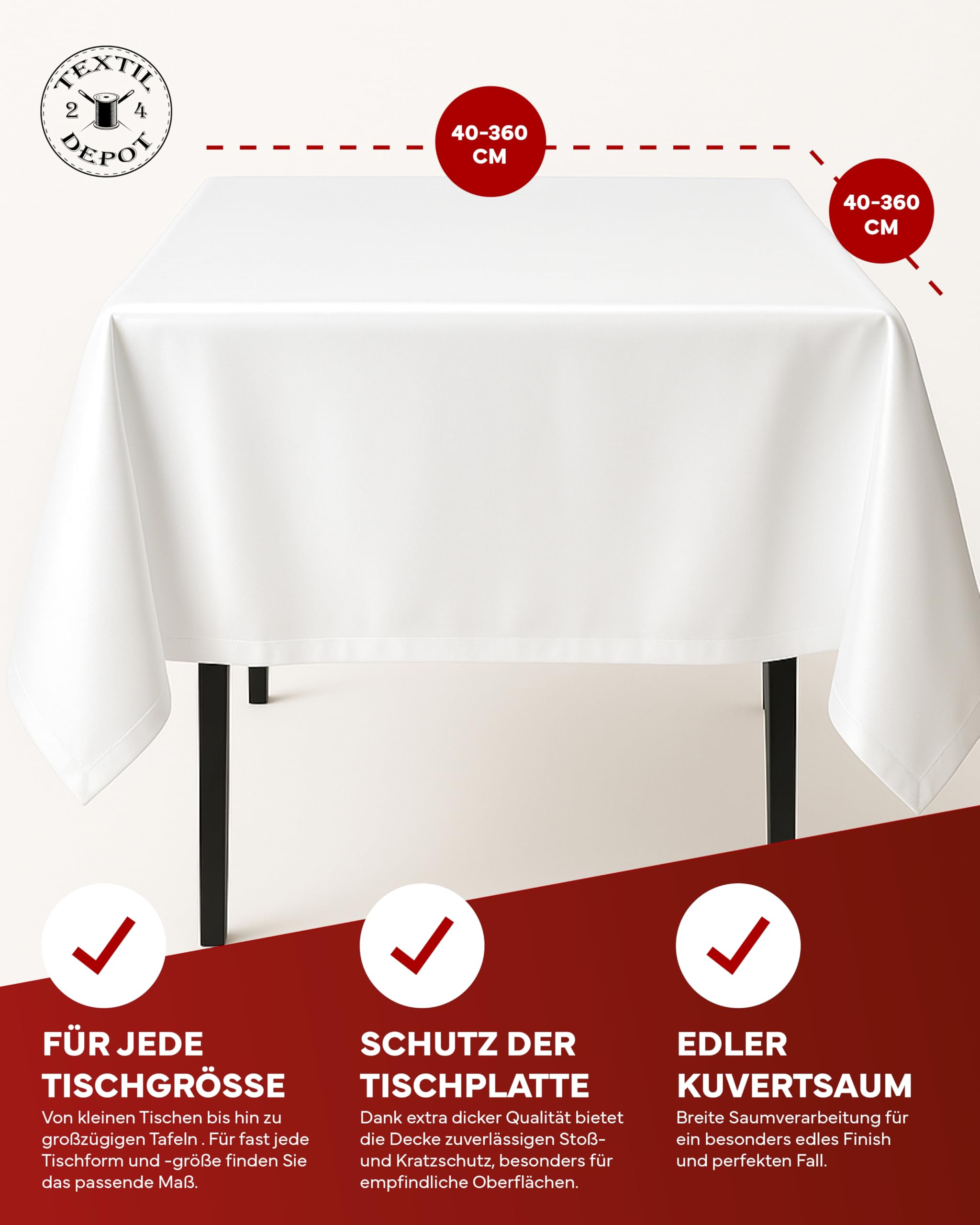 TEXPOT Gartentischdecken Nappe jardin ronde 140 cm gris clair aspect lin