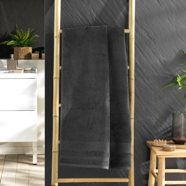 Promo Linge Draps de bain drap douche 70x130 anthracite coton