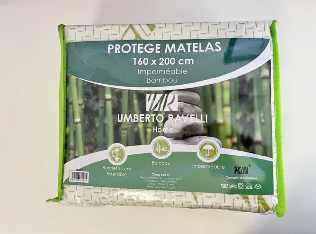 Promo Linge Protège Matelas 160x200 bambou imperméable