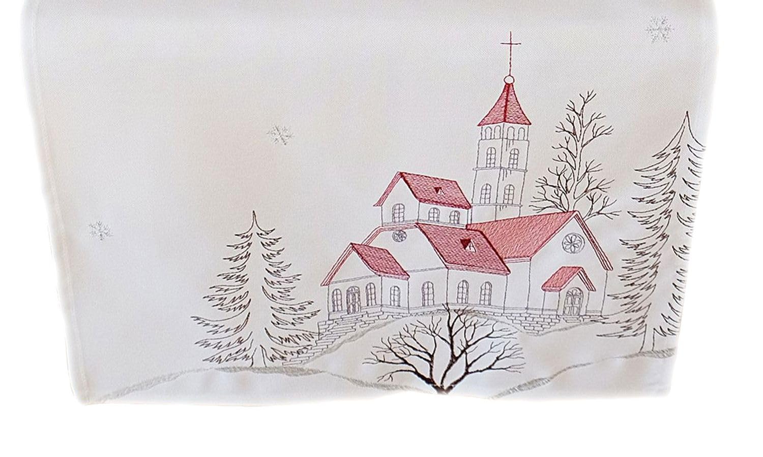 TEXPOT Tischläufer chemin de table 40x140 cm église hiver