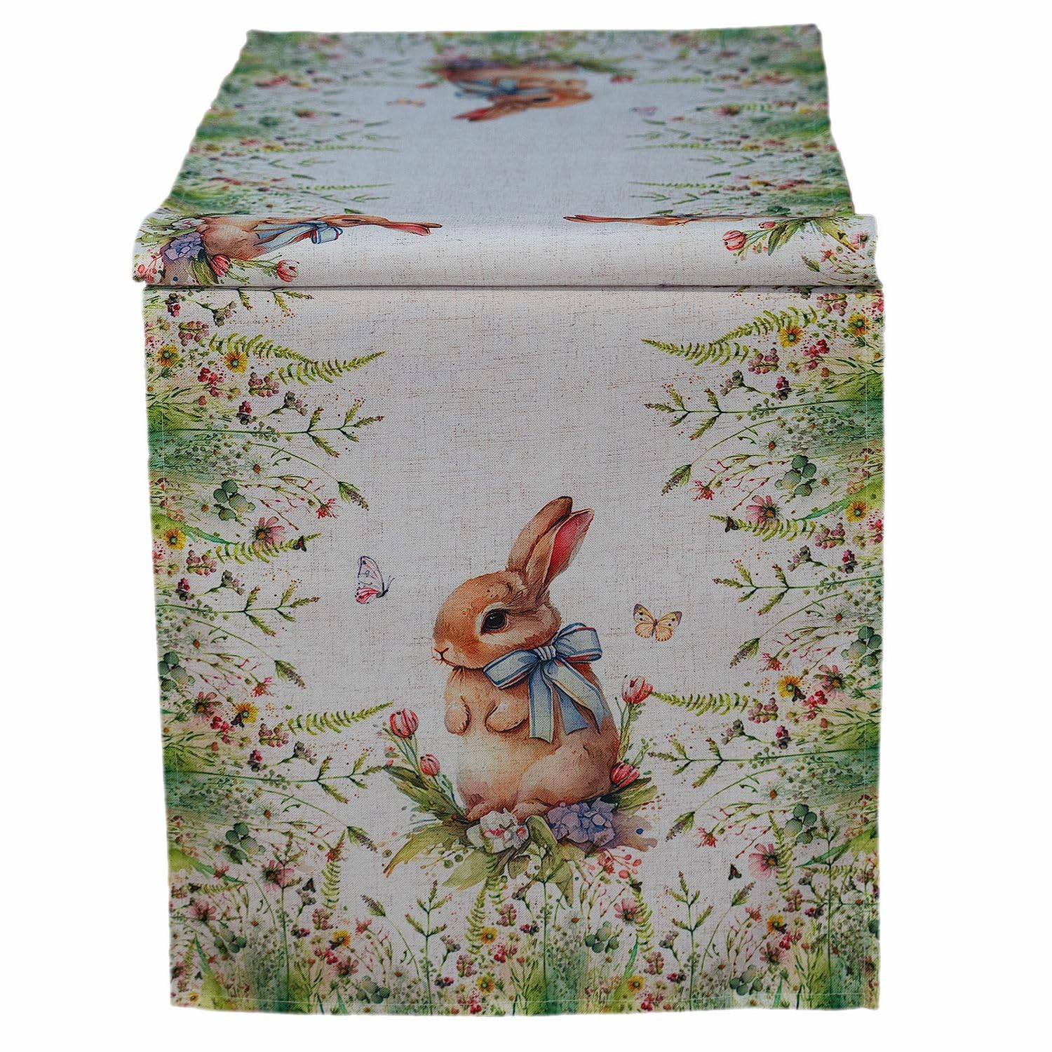 Texpot Tischdecken nappe verte poules 85x85 polyester