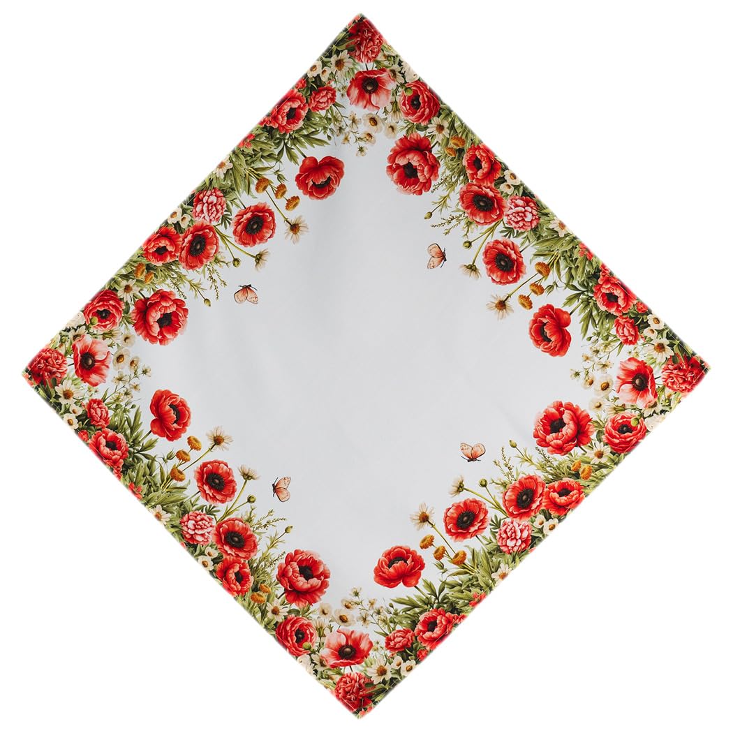 Texpot Tischdecken nappe ronde coquelicots 150x150 cm