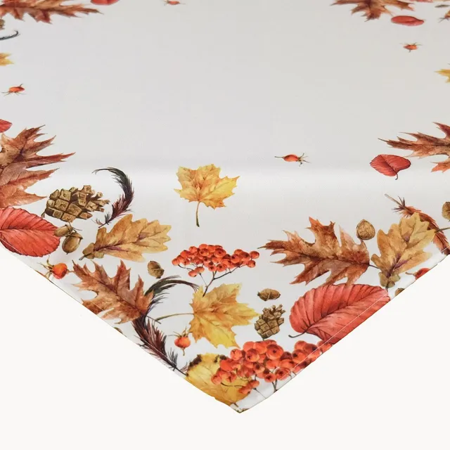 Texpot Tischdecken nappe feuilles automne 85x85 crème