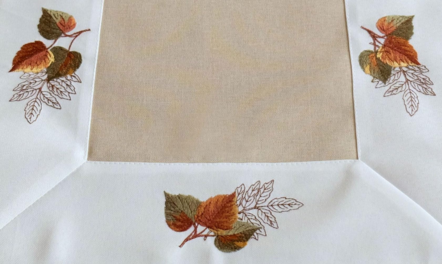 Texpot Tischdecken nappe 85x85 cm feuilles automne beige