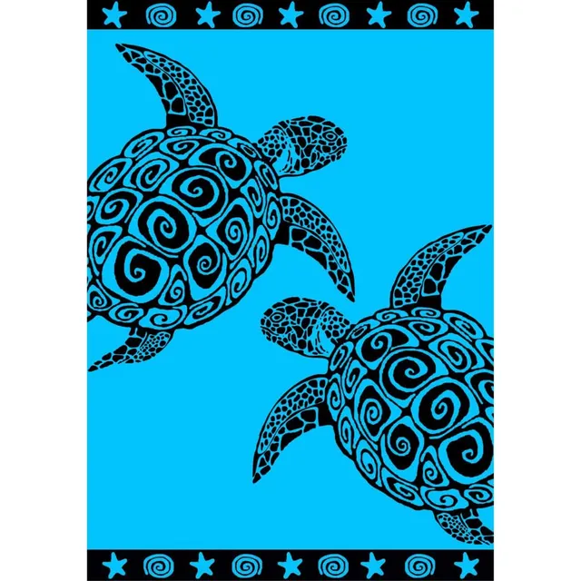 Lingorama Linge de bain Drap de plage 100x175 turquoise turtle