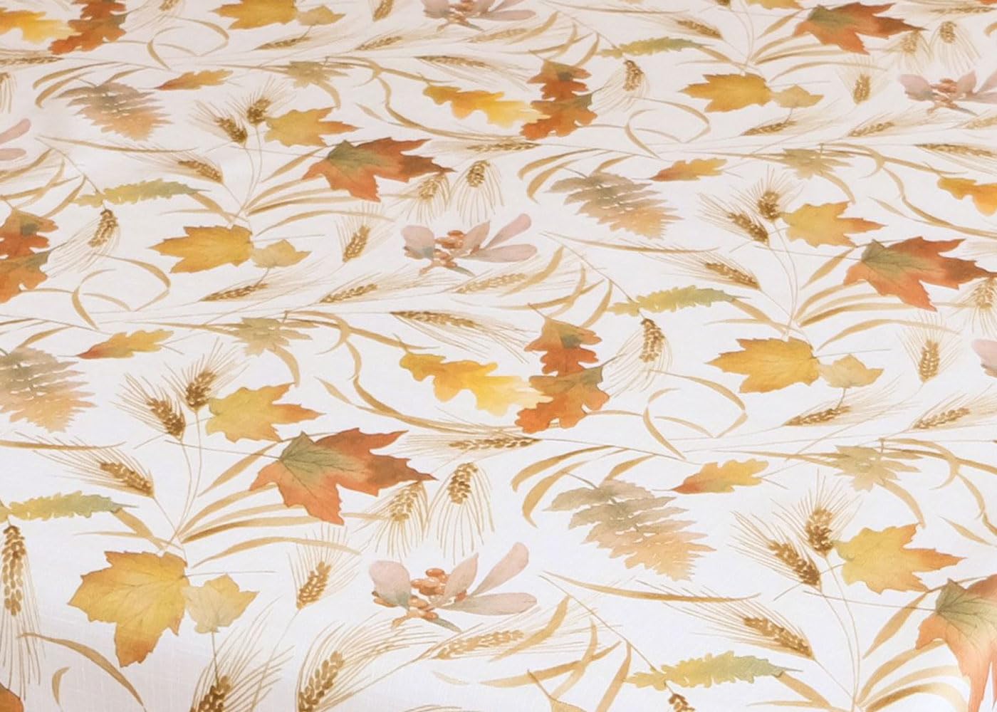 TEXPOT Tischdecken nappe ronde 150 cm beige feuilles automne