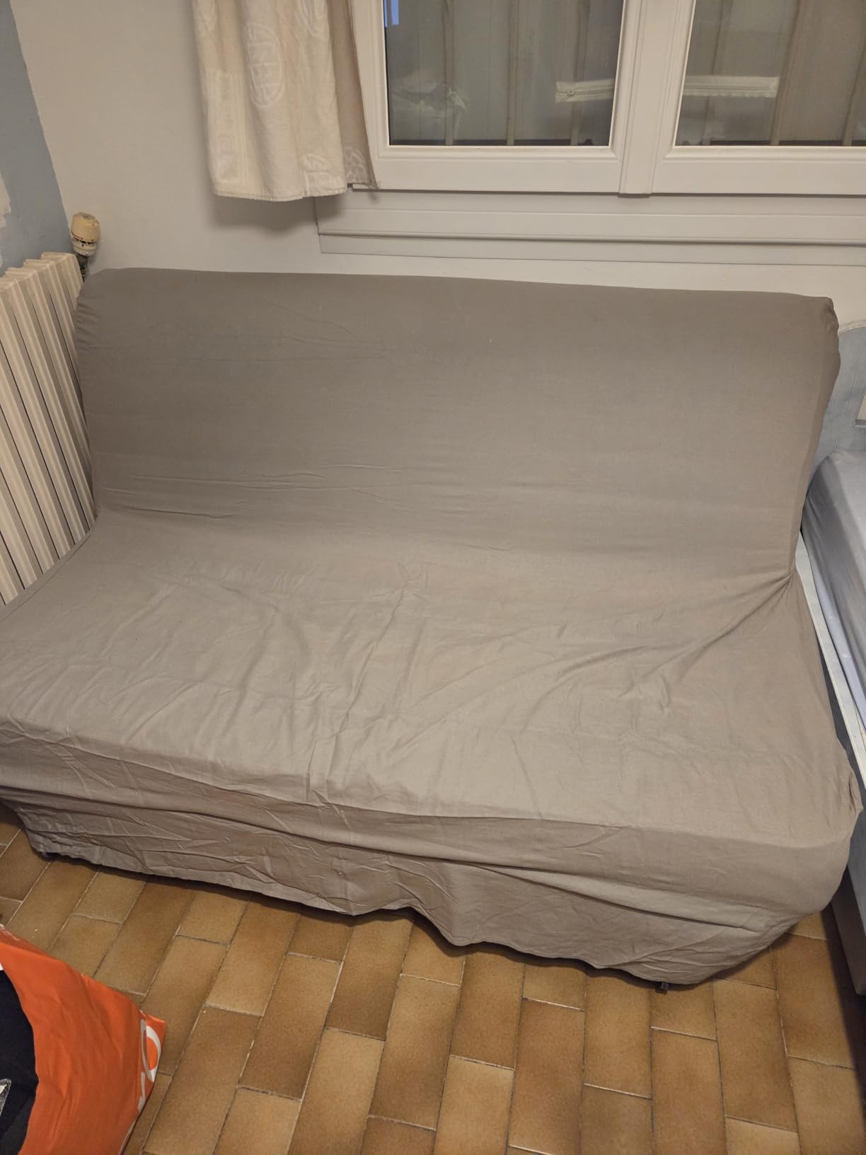 PROMO LINGE Draps Housse Clic-Clac housse coton anthracite 140x200