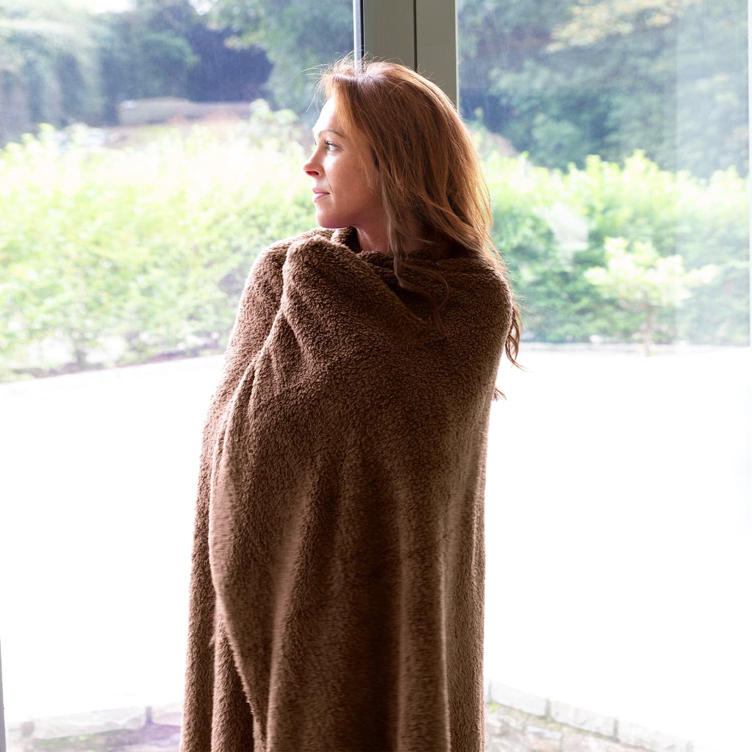Snug Snug-Rug Sherpa Throw Blanket plaid marron chocolat 127x178