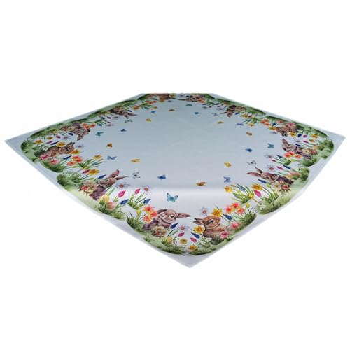 TEXPOT Tischdecken nappe 85x85 lapin Pâques polyester
