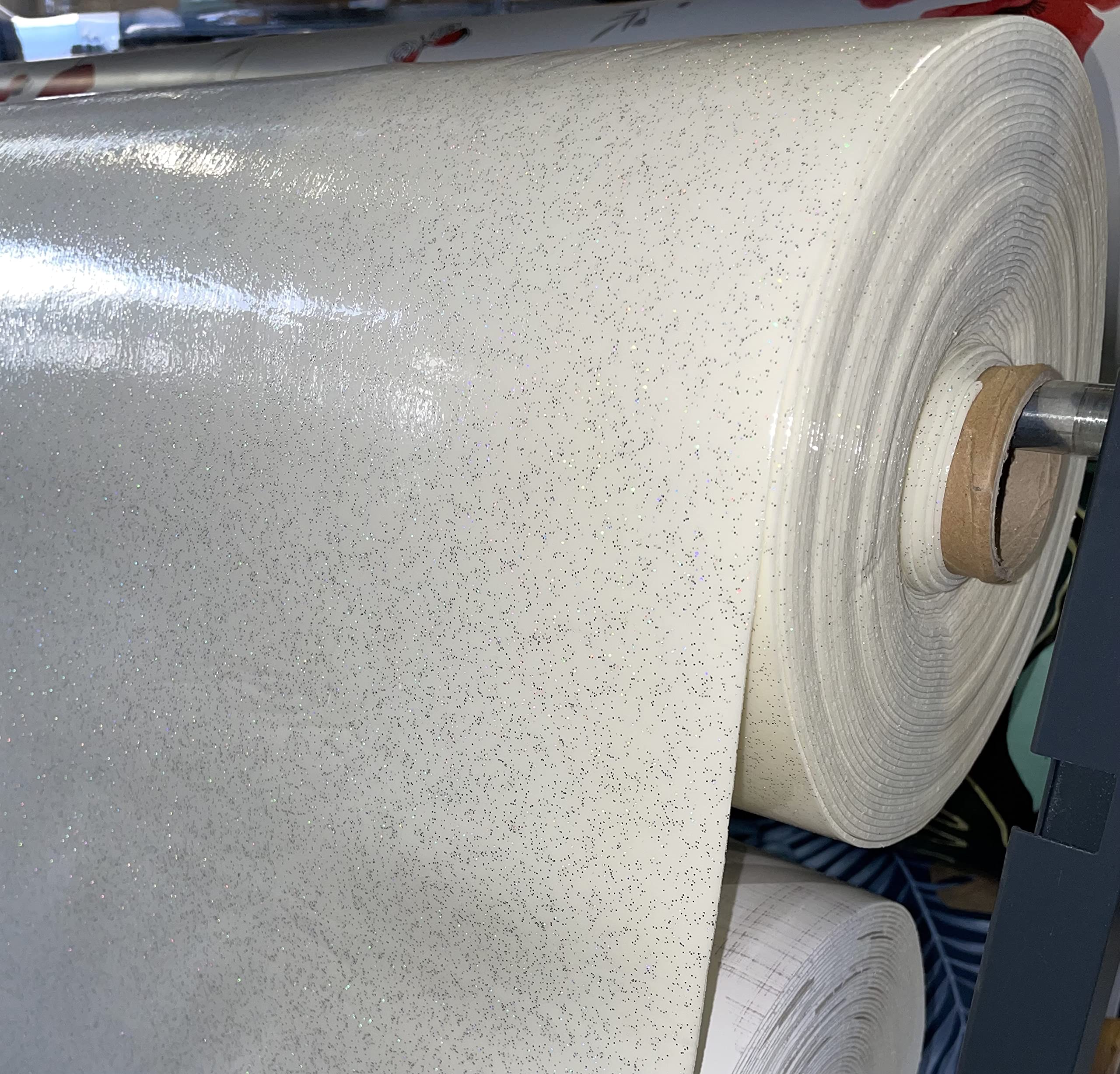 Promo Linge Sous-nappe Bulgomme Paillettes Blanc 140x100