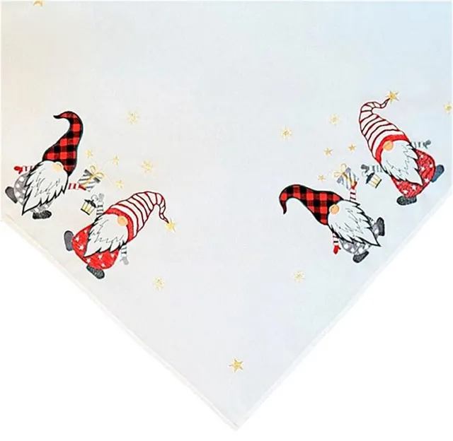 Texpot Tischläufer 85x85 cm Chemin de Table Blanc Lutin Noël
