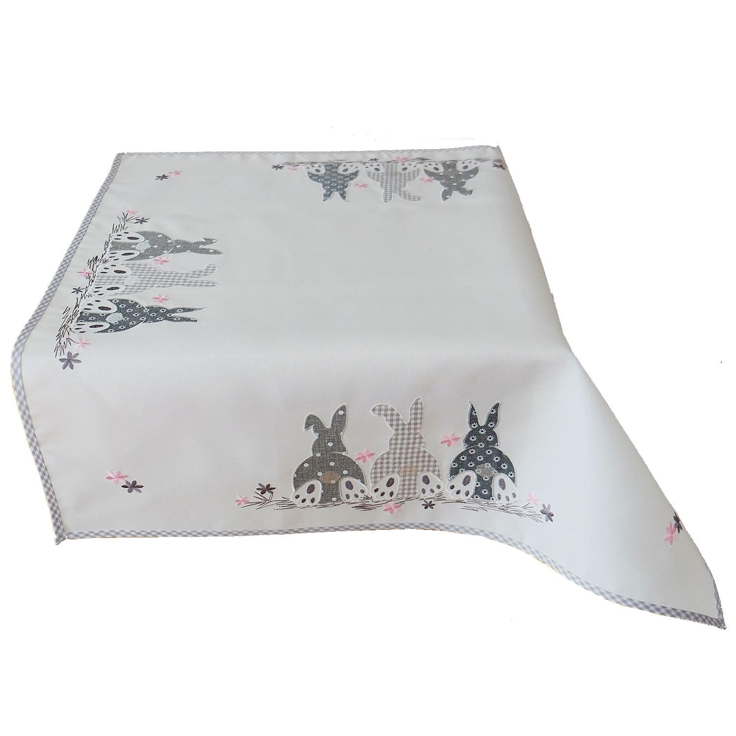 TEXPOT Tischläufer chemin de table lapin Pâques brodé 40x85 cm